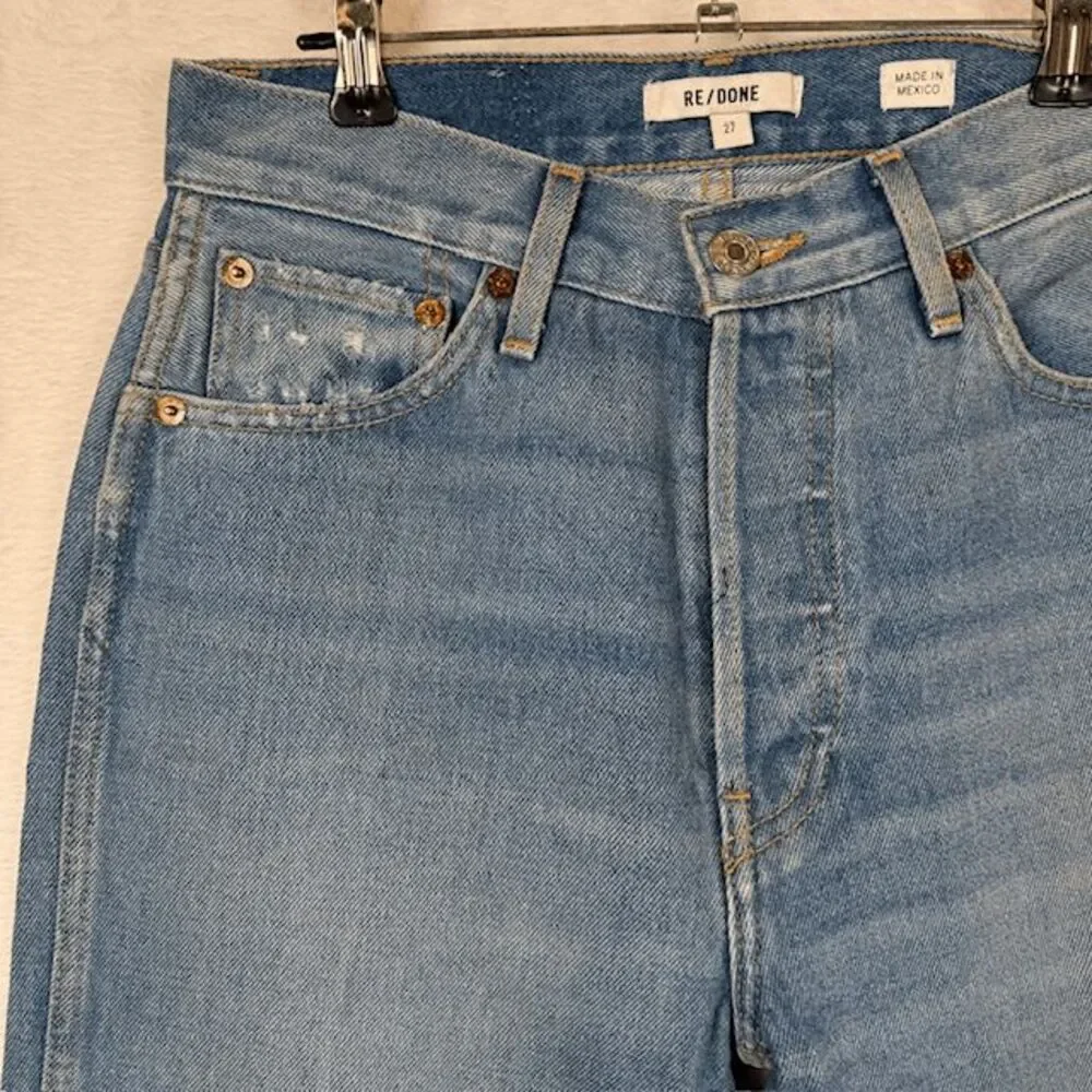 RE/DONE 90s High Rise Loose Fit‎ Jeans Iconic Button Fly High Straight Size 27